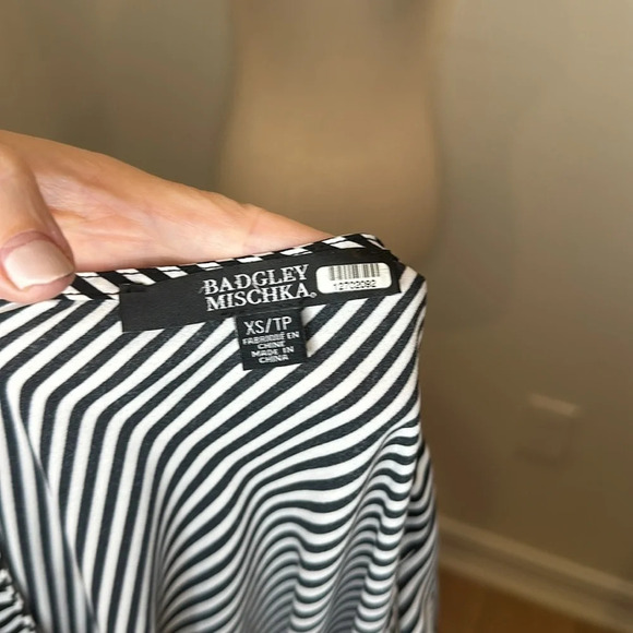 BADGLEY MISCHKA STRIPED WRAP BLOUSE - Picture 9 of 10